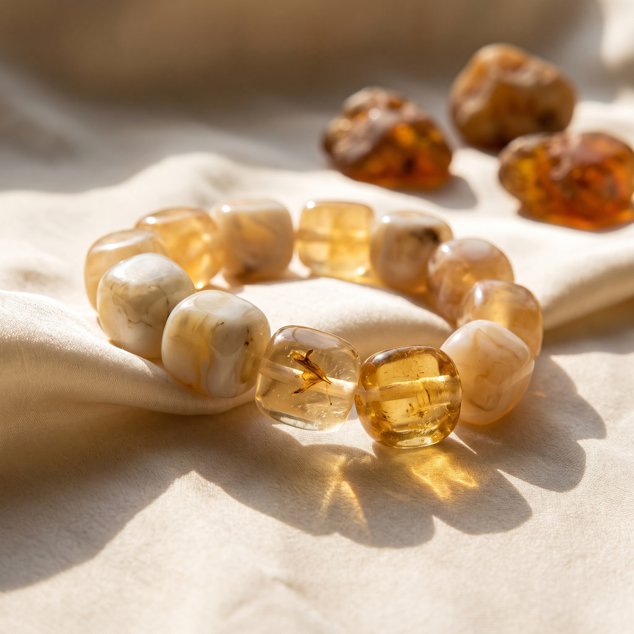 Astrid's Frost Amber Bracelet