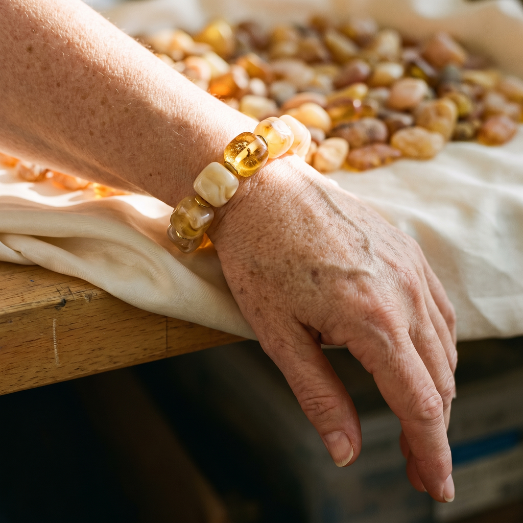 Astrid's Frost Amber Bracelet