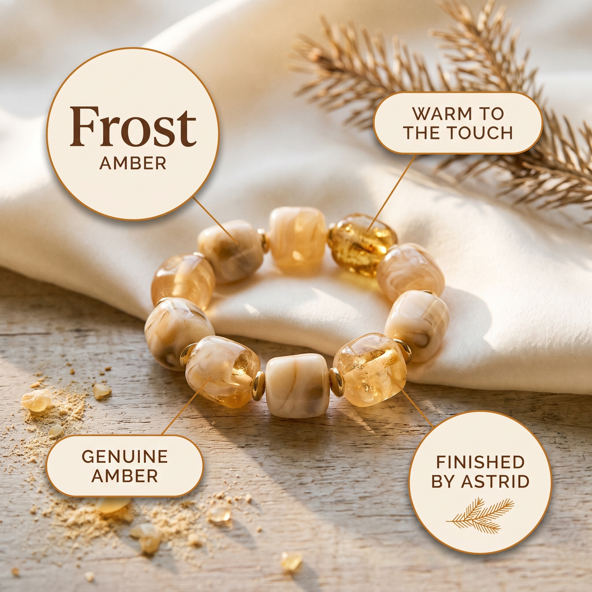 Astrid's Frost Amber Bracelet