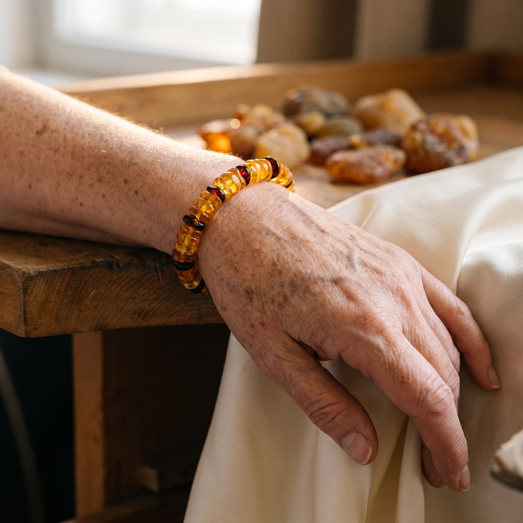 Astrid's Lantern Amber Bracelet