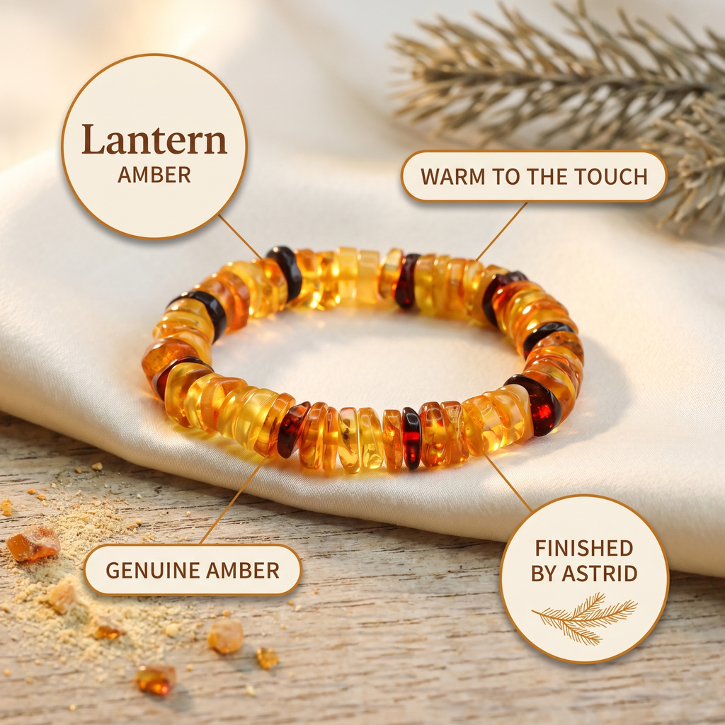 Astrid's Lantern Amber Bracelet